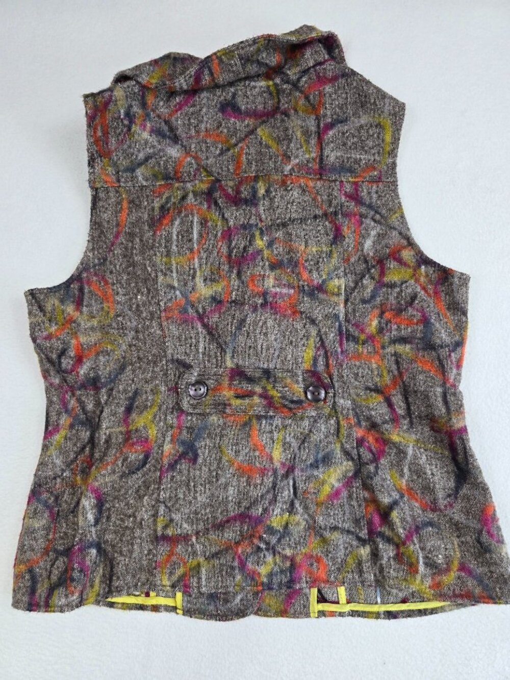 Christopher & Banks Womens Multicolor Button-Front Sleeveless Collar Vest Size M - Picture 4 of 5